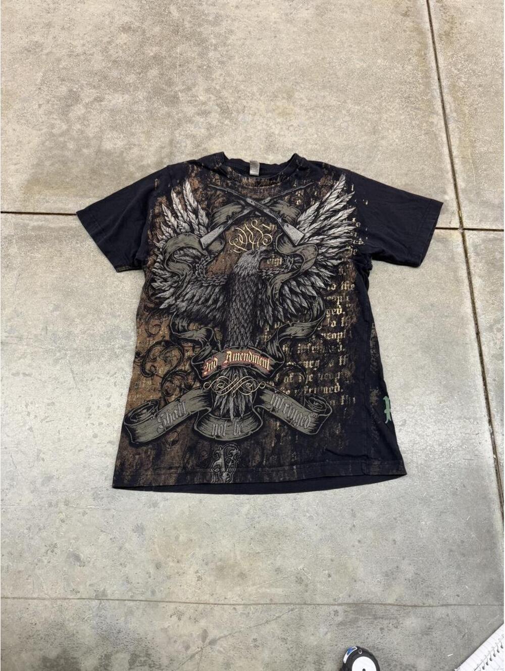 vintage hawk angel wings shall not be infringed black shirt size medium